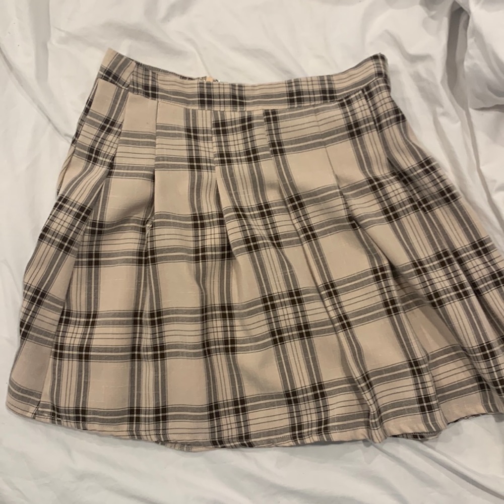 shein plaid skirt
